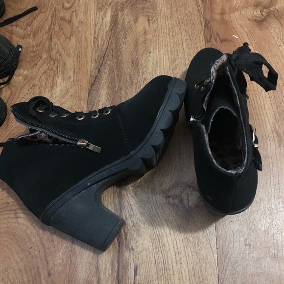 Suede Black Booties - Picture 5 of 6